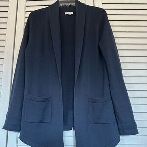 Garnet Hill Navy Open-Front Knit Cardigan